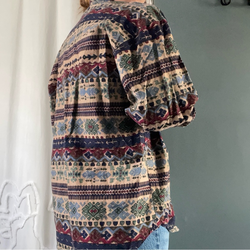 Western Pattern Vintage Button Down - image 2